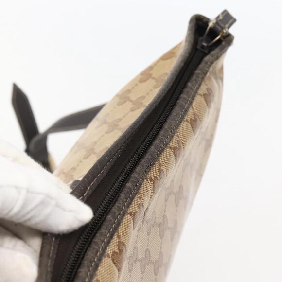 GUCCI GG Crystal Abbey Bag Coated Canvas Outlet Beige Gold 268642 Auth 144095 - Picture 6 of 16